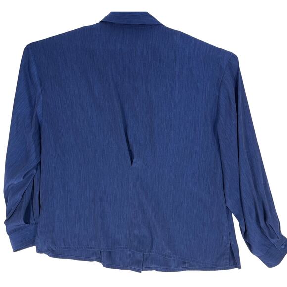 Susan Hutton Womens Top Blouse Plus 20W Blue Classic Minimalist Neutral Office - Picture 2 of 6